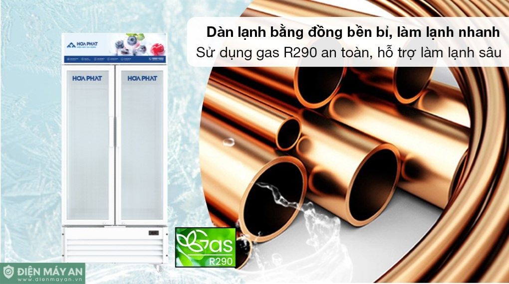 Tủ mát trưng bày Hòa Phát Inverter 526 lít HSR D8526